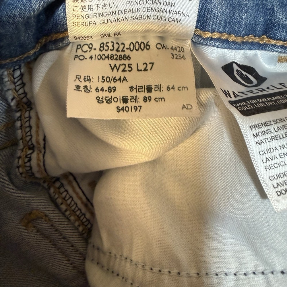 Levi's Mile High Wide Leg Cropped Jeans Womens Size 25 Blue Button Fly Preppy - Picture 6 of 10